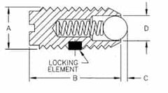 TE-CO - 6-40, 0.078" Ball Diam, 5/16" Body Length, 0.023" Max Ball Reach, Threaded Ball Plunger - First Tool & Supply