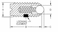 TE-CO - M10x1.5, 5.99mm Ball Diam, 19mm Body Length, 2.01mm Max Ball Reach, Threaded Ball Plunger - First Tool & Supply