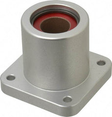 Pacific Bearing - 3/4" ID, 2.067" OAL x 2.38" OAH 4-Bolt Flange Mounted Bearing - 1,470 Lb Static Cap, 1-3/4" Btw Mnt Hole Ctrs, Aluminum - First Tool & Supply