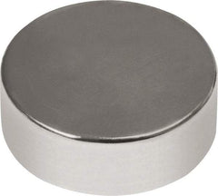 Mag-Mate - 3/4" Diam x 1/4" High Neodymium Rare Earth Magnet - 10.7 Lb Max Capacity, 180°F Max, Nickel Plated - First Tool & Supply