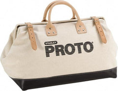 Proto - White Canvas/Vinyl Tool Bag - 20" Wide x 10-1/4" Deep x 2" High - First Tool & Supply