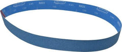 Norton - 2" Wide x 48" OAL, 120 Grit, Zirconia Alumina Abrasive Belt - Zirconia Alumina, Fine, Coated, X Weighted Cloth Backing, Series R823 - First Tool & Supply