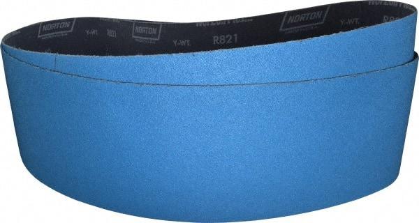 Norton - 6" Wide x 48" OAL, 40 Grit, Zirconia Alumina Abrasive Belt - Zirconia Alumina, Coarse, Coated, Y Weighted Cloth Backing, Dry, Series R821 - First Tool & Supply