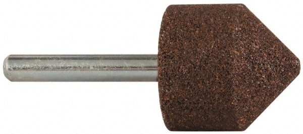 Grier Abrasives - 1-1/8" Head Diam x 1-1/8" Thickness, A13, Pointed Cylinder End, Aluminum Oxide Mounted Point - First Tool & Supply
