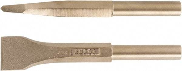 Ampco - 1-3/4" Head Width, 8" OAL, 3/4" Shank Diam, Scaling Chisel - Round Drive, Round Shank - First Tool & Supply