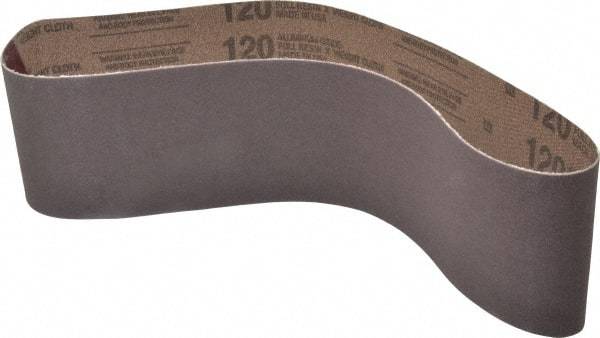 Tru-Maxx - 4" Wide x 36" OAL, 120 Grit, Aluminum Oxide Abrasive Belt - Aluminum Oxide, Fine, Coated - First Tool & Supply