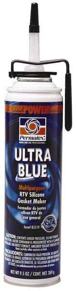 Permatex - 9-1/2 oz Gasket Maker - -65 to 500°F, Blue, Comes in PowerBead Pressurized Can - First Tool & Supply