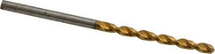 Guhring - #34 130° Cobalt Jobber Drill - TiN Finish, Right Hand Cut, Parabolic Flute, Straight Shank, 2-13/32" OAL, Standard Point - First Tool & Supply