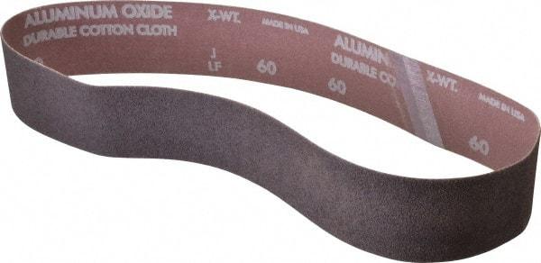 Norton - 2" Wide x 30" OAL, 60 Grit, Aluminum Oxide Abrasive Belt - Aluminum Oxide, Medium, Coated, Series R228 - First Tool & Supply