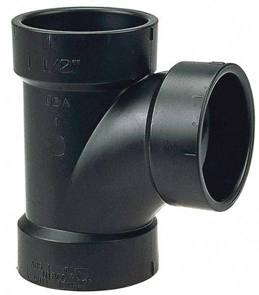 NIBCO - 2 x 2 x 1-1/2", ABS Drain, Waste & Vent Pipe Sanitary Tee - Hub x Hub x Hub - First Tool & Supply