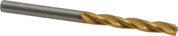 Guhring - #25 150° Solid Carbide Jobber Drill - TiN Finish, Right Hand Cut, Spiral Flute, Straight Shank, 2.165" OAL, Standard Point - First Tool & Supply