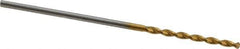 Guhring - 1.1mm 130° High Speed Steel Jobber Drill - TiN Finish, Right Hand Cut, Parabolic Flute, Straight Shank, 1-7/16" OAL, Standard Point - First Tool & Supply