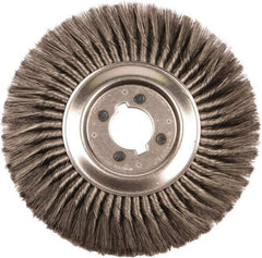 Weiler - 12" OD, 2" Arbor Hole, Knotted Steel Wheel Brush - 3/4" Face Width, 2-3/4" Trim Length, 0.014" Filament Diam, 3,600 RPM - First Tool & Supply