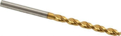 Guhring - 4.25mm 130° High Speed Steel Jobber Drill - TiN Finish, Right Hand Cut, Parabolic Flute, Straight Shank, 2-15/16" OAL, Standard Point - First Tool & Supply