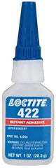 Loctite - 1 oz Bottle Clear Instant Adhesive - Series 422, 30 sec Working Time, 24 hr Full Cure Time, Bonds to Metal, Plastic & Rubber - First Tool & Supply