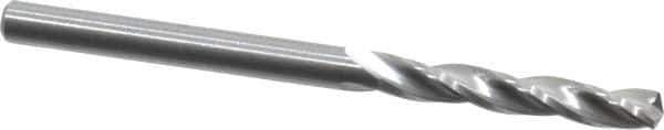 Guhring - 3.3mm 150° Solid Carbide Jobber Drill - Bright Finish, Right Hand Cut, Spiral Flute, Straight Shank, 49mm OAL, Standard Point - First Tool & Supply