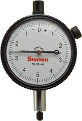 Starrett - 0.025" Range, 0-5-0 Dial Reading, 0.0001" Graduation Dial Drop Indicator - 2-1/4" Dial, 0.01" Range per Revolution - First Tool & Supply