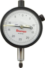 Starrett - 1/8" Range, 0-25-0 Dial Reading, 0.0005" Graduation Dial Drop Indicator - 2-1/4" Dial, 0.05" Range per Revolution, Revolution Counter - First Tool & Supply