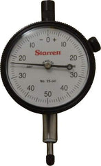 Starrett - 1/4" Range, 0-50-0 Dial Reading, 0.001" Graduation Dial Drop Indicator - 2-1/4" Dial, 0.1" Range per Revolution, Revolution Counter - First Tool & Supply