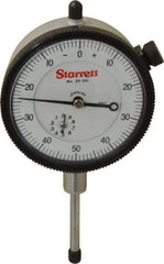 Starrett - 1" Range, 0-50-0 Dial Reading, 0.001" Graduation Dial Drop Indicator - 2-1/4" Dial, 0.1" Range per Revolution, Revolution Counter - First Tool & Supply