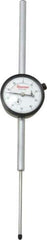 Starrett - 3" Range, 0-100 Dial Reading, 0.001" Graduation Dial Drop Indicator - 2-1/4" Dial, 0.1" Range per Revolution, Revolution Counter - First Tool & Supply