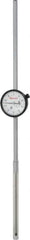 Starrett - 5" Range, 0-100 Dial Reading, 0.001" Graduation Dial Drop Indicator - 2-1/4" Dial, 0.1" Range per Revolution, Revolution Counter - First Tool & Supply