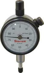 Starrett - 1/4" Range, 0-100 Dial Reading, 0.001" Graduation Dial Drop Indicator - 1-11/16" Dial, 0.1" Range per Revolution, Revolution Counter - First Tool & Supply