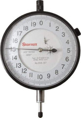 Starrett - 0.4" Range, 0-20 Dial Reading, 0.0001" Graduation Dial Drop Indicator - 3-5/8" Dial, 0.02" Range per Revolution - First Tool & Supply