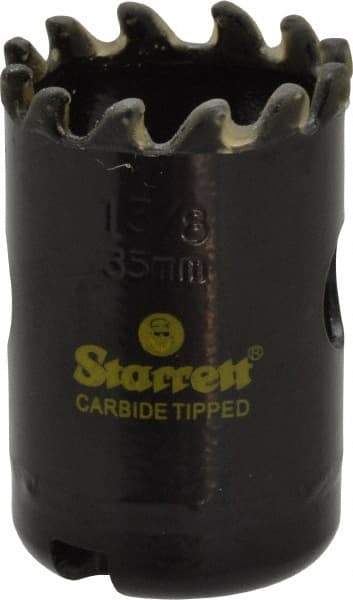 Starrett - 1-3/8" Diam, 1-5/8" Cutting Depth, Hole Saw - Carbide-Tipped Saw, Toothed Edge - First Tool & Supply