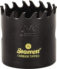 Starrett - 1-3/4" Diam, 1-5/8" Cutting Depth, Hole Saw - Carbide-Tipped Saw, Toothed Edge - First Tool & Supply