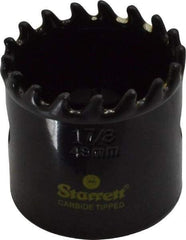 Starrett - 1-7/8" Diam, 1-5/8" Cutting Depth, Hole Saw - Carbide-Tipped Saw, Toothed Edge - First Tool & Supply