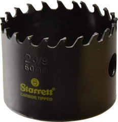 Starrett - 2-3/8" Diam, 1-5/8" Cutting Depth, Hole Saw - Carbide-Tipped Saw, Toothed Edge - First Tool & Supply