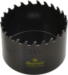 Starrett - 2-3/4" Diam, 1-5/8" Cutting Depth, Hole Saw - Carbide-Tipped Saw, Toothed Edge - First Tool & Supply