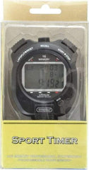 General - Large Display with 16 Memory Stop Watch - Black - First Tool & Supply