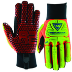 Synthetic Leather Double Palm Reinforced Red Silicone Palm Gloves X-Large - First Tool & Supply
