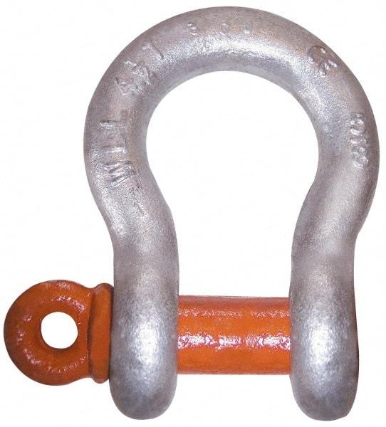 CM - 3/8" Nominal Chain Size, 1.5 Ton Carbon Steel Screw Anchor Shackle - 17/32" Diam, 7/16" Pin Diam, 21/32" Wide Inside Jaw, 15/16" Inside Width - First Tool & Supply