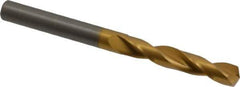 Guhring - 7.7mm 140° Solid Carbide Jobber Drill - TiN Finish, Right Hand Cut, Spiral Flute, Straight Shank, 90mm OAL, SU Point - First Tool & Supply