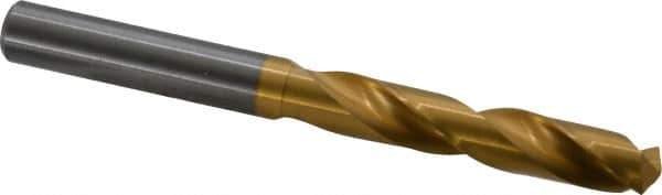 Guhring - 10mm 140° Solid Carbide Jobber Drill - TiN Finish, Right Hand Cut, Spiral Flute, Straight Shank, 105mm OAL, SU Point - First Tool & Supply