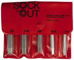 Sock It Out - Flat Head Cap Screw Extractor Set - 1/4 to 1/2 Size Range - First Tool & Supply