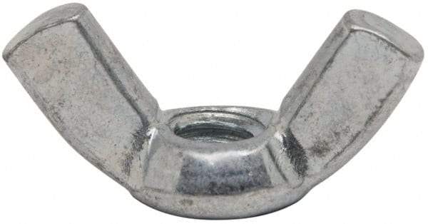 Value Collection - 1/4-20 UNC, Zinc Plated, Steel Standard Wing Nut - 1.1" Wing Span, 0.57" Wing Span - First Tool & Supply