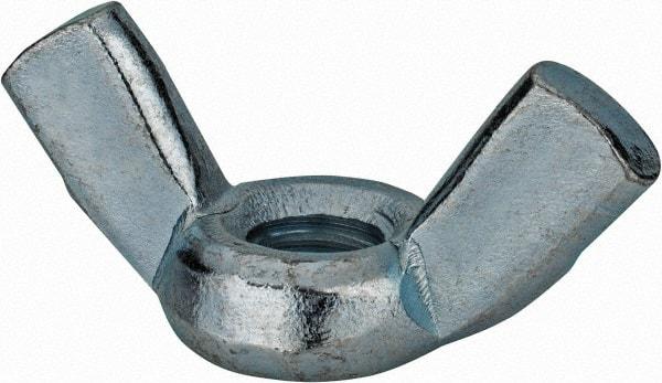 Value Collection - 7/16-14 UNC, Zinc Plated, Steel Standard Wing Nut - 1.94" Wing Span, 1" Wing Span - First Tool & Supply