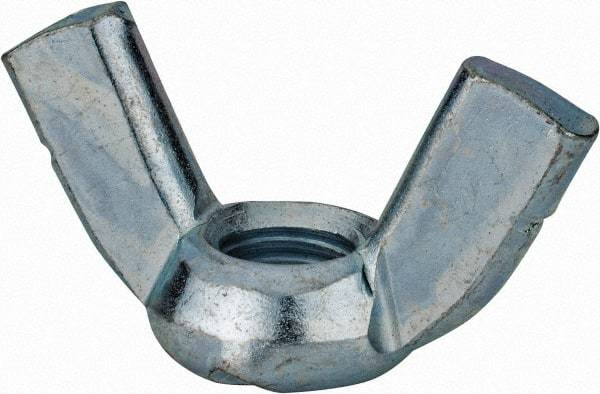 Value Collection - 5/8-11 UNC, Zinc Plated, Steel Standard Wing Nut - 2.76" Wing Span, 1.44" Wing Span - First Tool & Supply