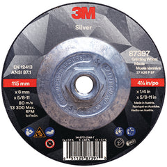 ‎3M Silver Depressed Center Grinding Wheel 87397 T27 Quick Change 4.5″ × 1/4″ × 5/8-11 - First Tool & Supply