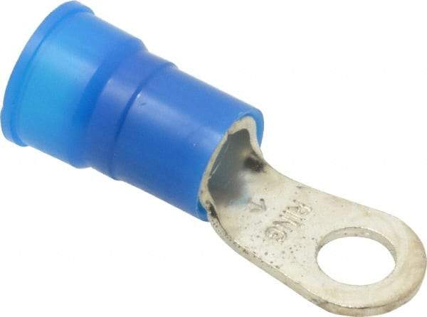 3M - 6 AWG Partially Insulated Crimp Connection Circular Ring Terminal - 1/4" Stud, Copper Contact - First Tool & Supply