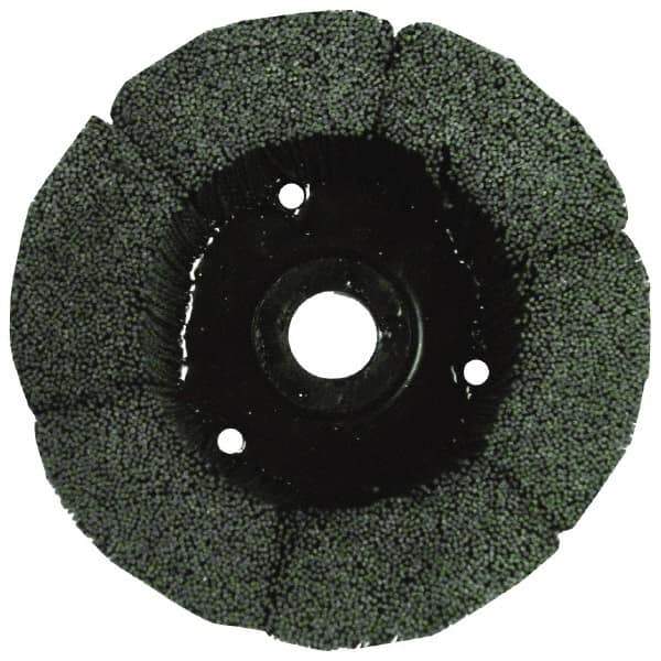 Osborn - 8" 180 Grit Silicon Carbide Crimped Disc Brush - Very Fine Grade, Plain Hole Connector, 1-1/2" Trim Length, 3/4" Shank Diam, 7/8" Arbor Hole - First Tool & Supply