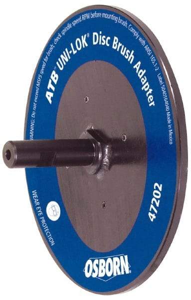 Osborn - 7/8" Arbor Hole to 3/4" Shank Diam Drive Arbor - For 10, 12 & 14" UNI LOK Disc Brushes, Attached Spindle, Flow Through Spindle - First Tool & Supply