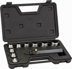 General - 10 Piece, 1/4 to 1", Hollow Punch Set - Comes in Plastic Case - First Tool & Supply