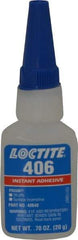 Loctite - 0.70 oz Bottle Clear Instant Adhesive - Series 406, 15 sec Fixture Time, 24 hr Full Cure Time, Bonds to Plastic & Rubber - First Tool & Supply