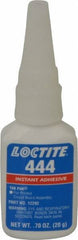 Loctite - 0.70 oz Bottle Clear Instant Adhesive - Series 444, 30 sec Fixture Time, 24 hr Full Cure Time, Bonds to Metal, Plastic & Rubber - First Tool & Supply