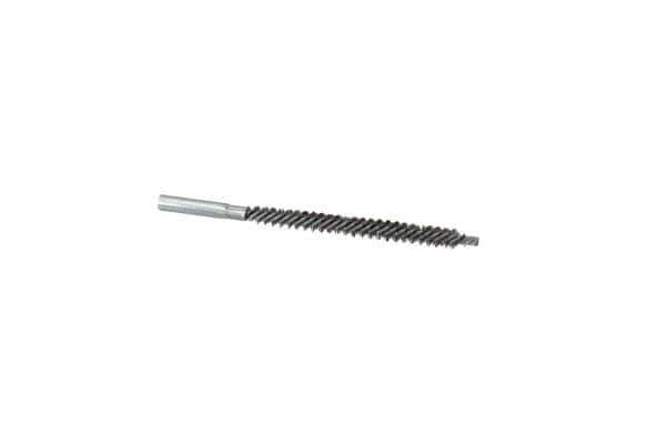 Schaefer Brush - 4" Brush Length, 3/8" Diam, Double Stem, Double Spiral Tube Brush - 6" Long, Stainless Steel, 12-24 Female Connection - First Tool & Supply